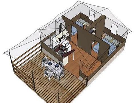 BUNGALOW TOILÉ 5 personnes - Tente lodge FIRST TRINIDAD