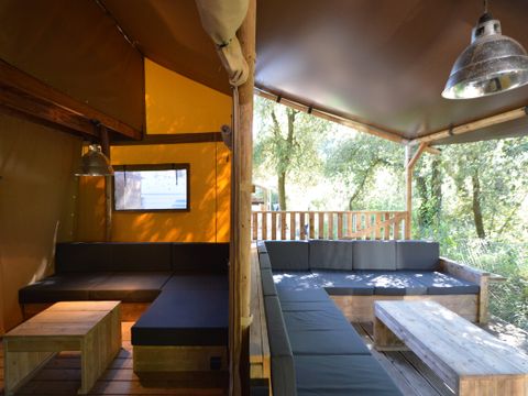 TENTE TOILE ET BOIS 8 personnes - SAFARI BAHAMAS MEZZANINE 8