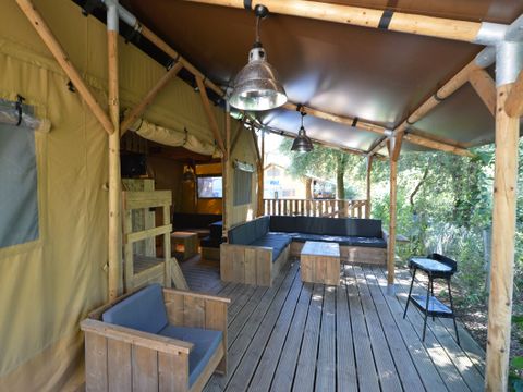 TENTE TOILE ET BOIS 8 personnes - SAFARI BAHAMAS MEZZANINE 8