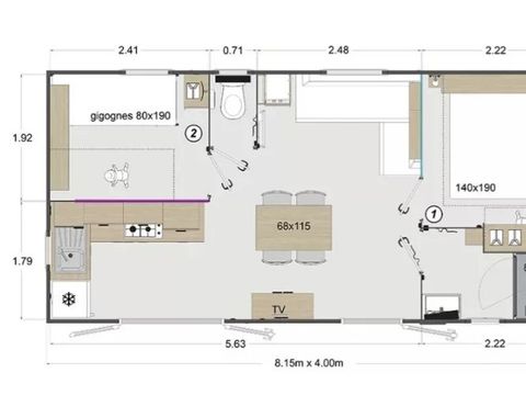 MOBILHOME 4 personnes - Mobile home TORTUGA**** 4 personnes