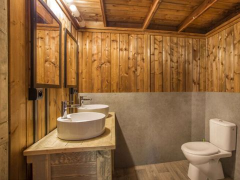 Tente en toile et en bois 6 personnes - Lodge PREMIUM BAHAMAS 6 personnes MEZZANINE