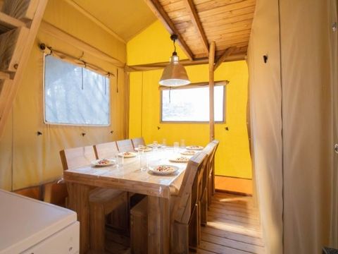 Tente en toile et en bois 6 personnes - Lodge PREMIUM BAHAMAS 6 personnes
