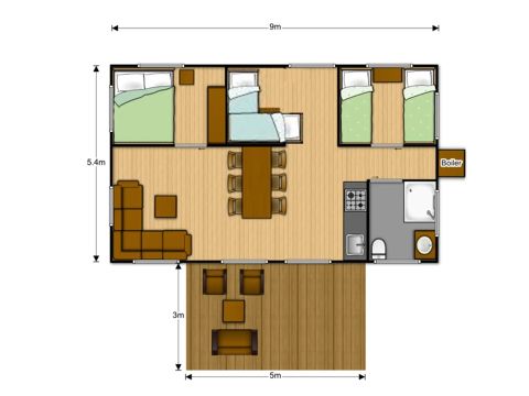 TENTE 6 personnes - Tente Lodge GLAMPING SAFARI BAHAMAS 6