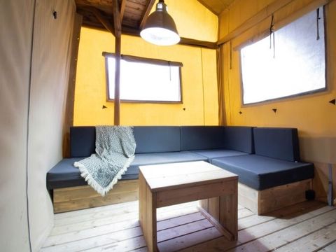 Tente en toile et en bois 6 personnes - Lodge PREMIUM BAHAMAS 6 personnes