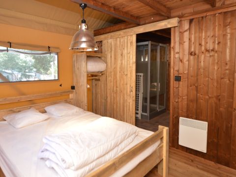 Tente en toile et en bois 8 personnes - Lodge PREMIUM BAHAMAS 8 personnes MEZZANINE