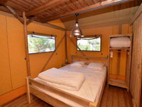 Tente en toile et en bois 8 personnes - Lodge PREMIUM BAHAMAS 8 personnes MEZZANINE