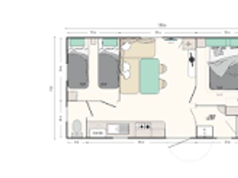 Mobilhome 4 personnes - Confort Large 2CH/4P
