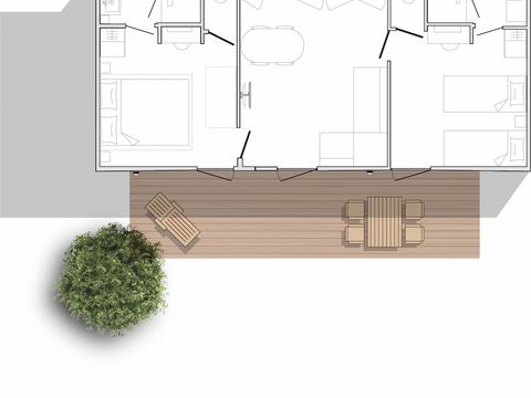 Mobilhome 4 personnes - Luxe climatisé - 2 chambres - 2 salles de bain - 2 WC (année 2025)