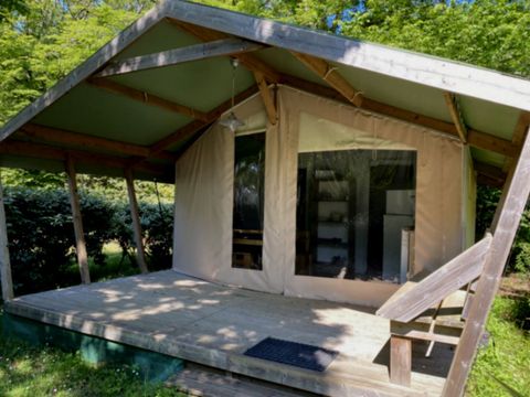 Tente en toile et en bois 4 personnes - Lodge tente - sans sanitaire