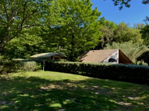 Tente en toile et en bois 4 personnes - Lodge tente - sans sanitaire