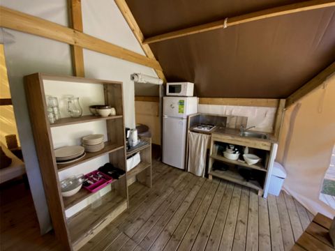 Tente en toile et en bois 4 personnes - Lodge tente - sans sanitaire