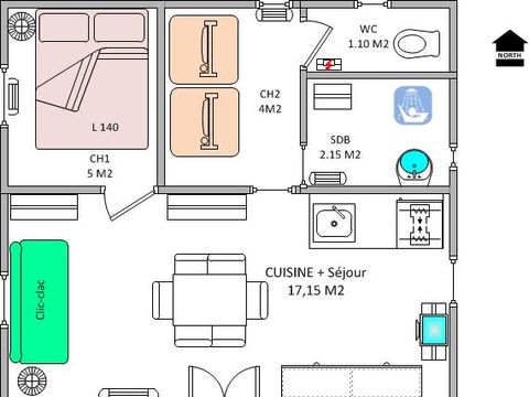 Chalet 6 personnes - Grand - 2 chambres - D