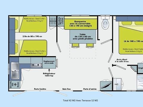 MOBILHOME 6 personnes - 2 ch - D