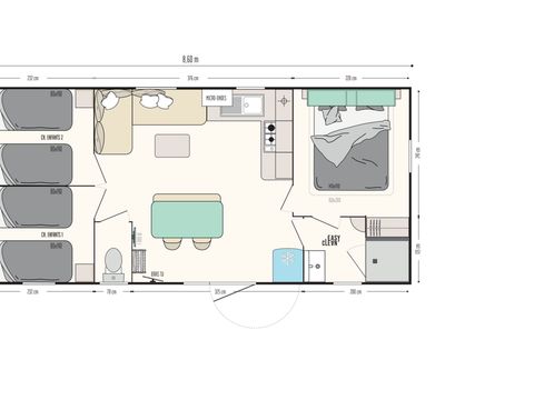 MOBILHOME 6 personnes - Cordélia Nouveauté (Vue sur mer en supplément 300€ à réservé avant l'arrivée)