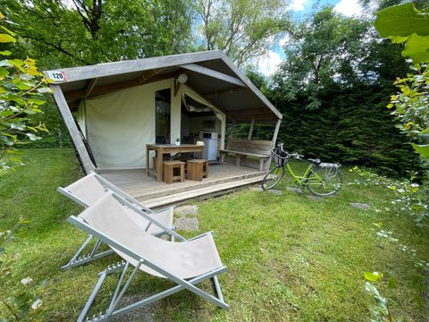 TENTE TOILE ET BOIS 4 personnes - Ecolodge Toile & Bois 30m² (2 chambres - 4 personnes) dont terrasse couverte 8m² - Sans sanitaires