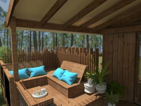 LODGE 4 personnes - Cabane lodge Sweet Flower Confort + 32m² 2 chambres 4 pers