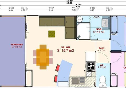 LODGE 4 personnes - Cabane lodge Sweet Flower Confort + 32m² 2 chambres 4 pers