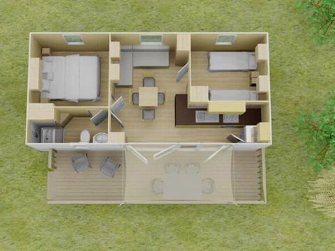 BUNGALOW 4 personnes - Mobil-home | Premium | 2 Ch. | 4 Pers. | Terrasse Lounge