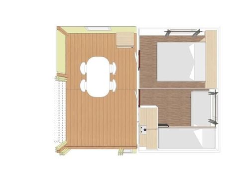 BUNGALOW TOILÉ 4 personnes - Tit'Home 2 chambres 20,8 m² 5 pers