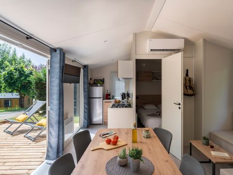MOBILHOME 6 personnes - Mobil Home 3 ch 6 pers Terrasse semi-couverte TV LV Clim