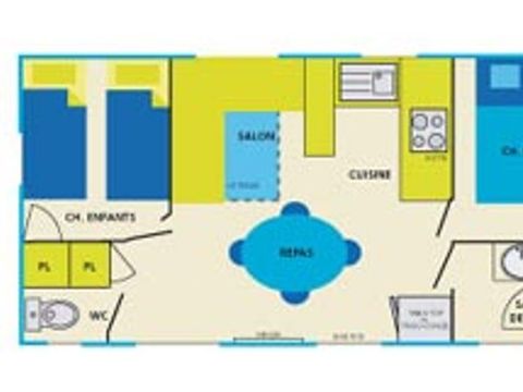 MOBILHOME 5 personnes - Cottage Confort 5 pers 2 ch