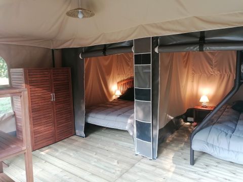 Tente en toile et en bois 5 personnes - TENTE LODGE FAMILALE