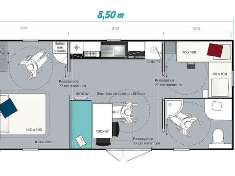MOBILHOME 4 personnes - MH2 LIFE PMR PREMIIUM