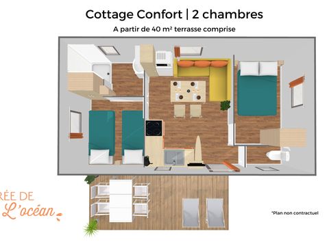 Mobilhome 4 personnes - Cottage Confort 2 chambres
