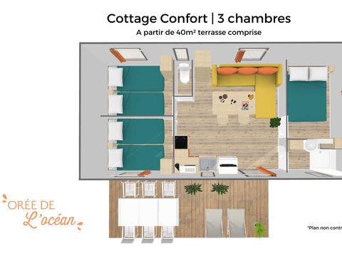 Mobilhome 6 personnes - CONFORT - 3 chambres