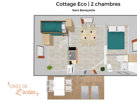 Mobilhome 4 personnes - Cottage Eco 2 chambres