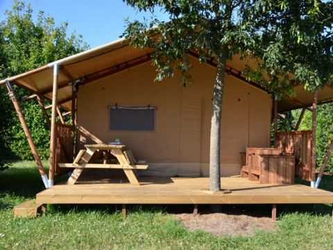 Tente en toile et en bois 6 personnes - TENTE SAFARI - PREMIUM