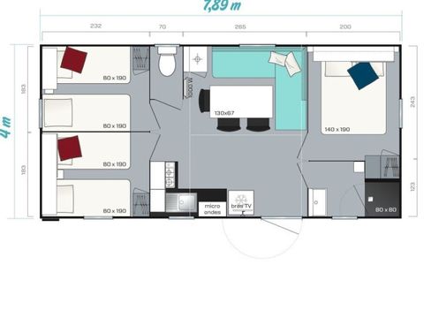 Mobilhome 6 personnes - Mobil-home super titania 3