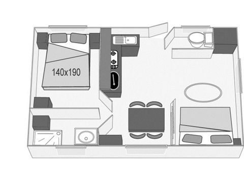 MOBILHOME 2 personnes - A - Mobile-home 1 ch. Confort - SAMEDI 2 pers. 
