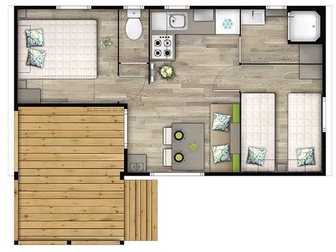 MOBILHOME 4 personnes - C -2 ch. Confort - SAMEDI