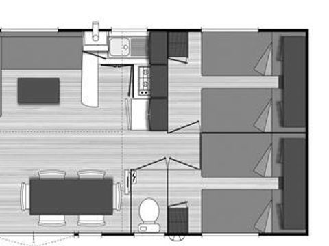 MOBILHOME 6 personnes - G -3 ch. Confort - SAMEDI