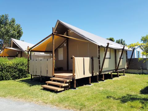 TENTE TOILE ET BOIS 4 personnes - TENTE LODGE 2 chambres  26m²