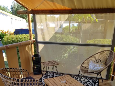 TENTE TOILE ET BOIS 4 personnes - TENTE LODGE 2 chambres  26m²