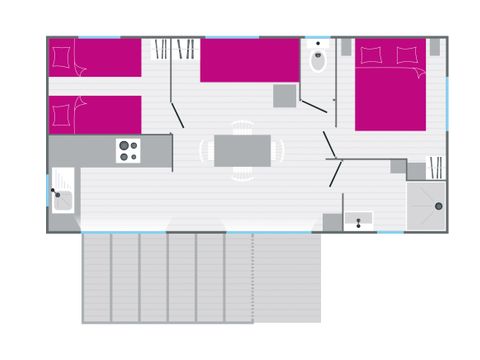 MOBILHOME 4 personnes - PANICAUT CONFORT 2 chambres 30 m²