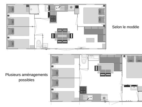 Mobilhome 8 personnes - Loisir+ - 3 chambres - 34m²
