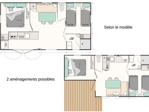 Mobilhome 7 personnes - Évasion - 2 chambres - 28m²