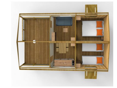 Bungalow 5 personnes - Junior toilé - 2 chambres - 20m² - Sans sanitaire