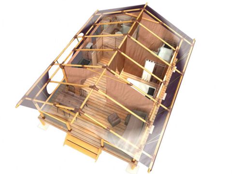 Lodge 4 personnes - Cocoon toilée - 2 chambres - 23m²