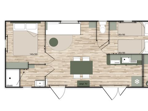 MOBILHOME 6 personnes - EVASION - 2 chambres - TV