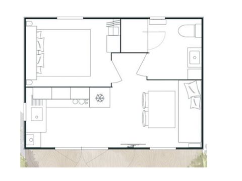 Mobilhome 4 personnes - Cocoon+ - 1 chambre - 20m²
