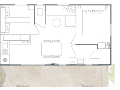 Mobilhome 6 personnes - Evasion+ - 2 chambres - 28m²