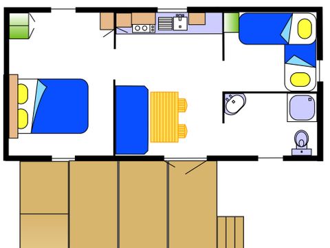 MOBILHOME 6 personnes - Ophéa - PMR - 2 chambres + terrasse