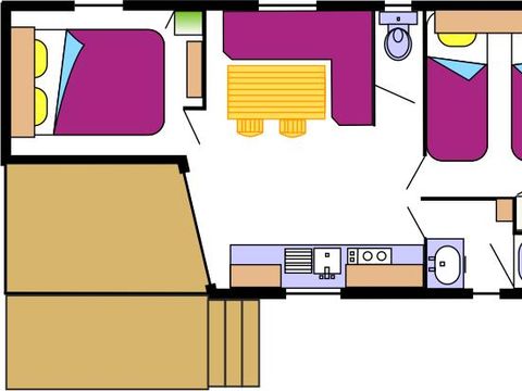 MOBILHOME 6 personnes - 2 chambres + terrasse au sol