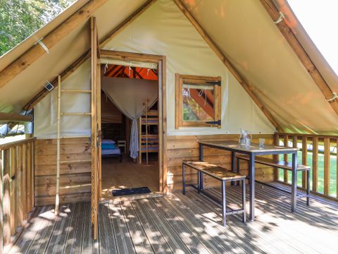 TENTE TOILE ET BOIS 4 personnes - Tente écolodge Standard 20m² - 2 chambres - terrasse couverte