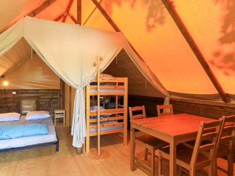TENTE TOILE ET BOIS 4 personnes - Tente écolodge Standard 20m² - 2 chambres - terrasse couverte