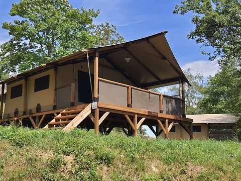 LODGE 5 personnes - Tente Ecolodge Premium 34m² - 2 chambres - terrasse couverte